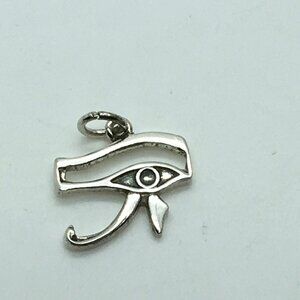 Eye Of RA Sun God Sterling Silver Pendant Revival Open Work Cut Out Egyptian